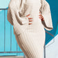 Ribbed Batwing Sleeve Slim Fit Dress