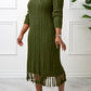 Cable Knit Fringe Trim Sweater Dress