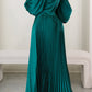 Giving Classy Satin Pleated Maxi Dress