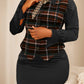 Stylish Plaid Vest & Zipper Dress Set