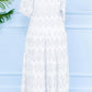 Stylish V-Neck Hollow Out Maxi Dress