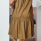 Stylish Sleeveless Ruched Shoulder Ruffle Hem Dress