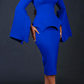 Elegant Bell Sleeve Slit Dress