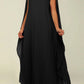 Elegant Round Neck Pleated Cape Dress