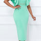 Elegant V-Neck Flutter Sleeve Midi Dress