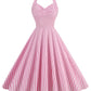 Elegant Halter Pleated A-line Dress