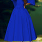 Gorgeous Lantern Sleeve A-line Dress (Without Belt)