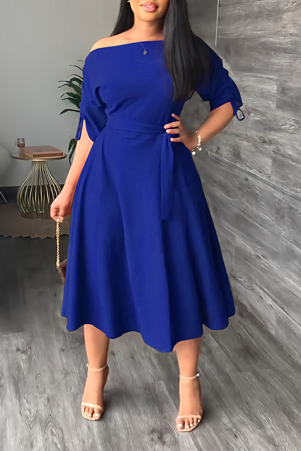 Elegant Off-shoulder Midi Dress