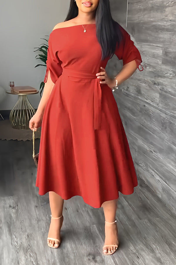 Elegant Off-shoulder Midi Dress