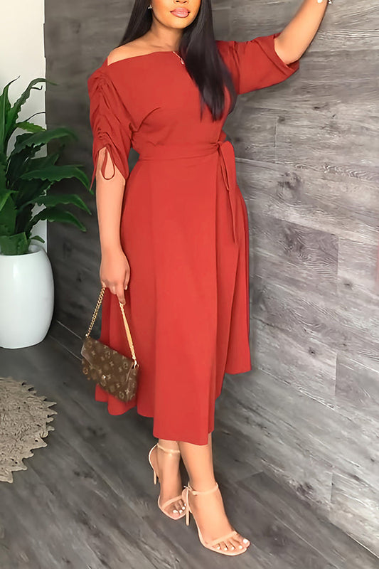 Elegant Off-shoulder Midi Dress