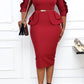 Frill Trim Sleeve Bodycon Dress