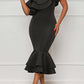 Layered Ruffle Fishtail Evening Dress