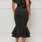 Layered Ruffle Fishtail Evening Dress