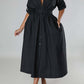 Stylish Ruched Elastic Waist Shirt Dress