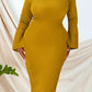 Elegant Trumpet Sleeve Midi Dress