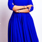 Elegant Solid Square Neck Midi Dress