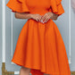 Elegant Layered Ruffle Sleeve Midi Dress