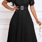 Elegant Lace Pleated A-line Dress