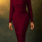 OL Oblique Neck Ruched Bodycon Dress