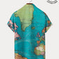 Stylish Map Pattern Cotton Linen Shirt