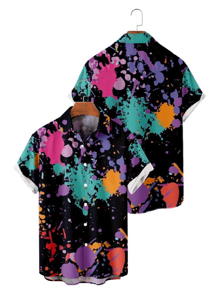 Graffiti Painted Cotton Linen Shirt