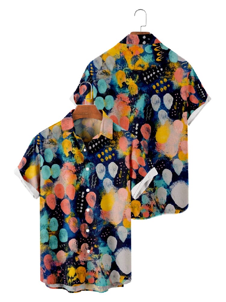 Graffiti Painted Cotton Linen Shirt