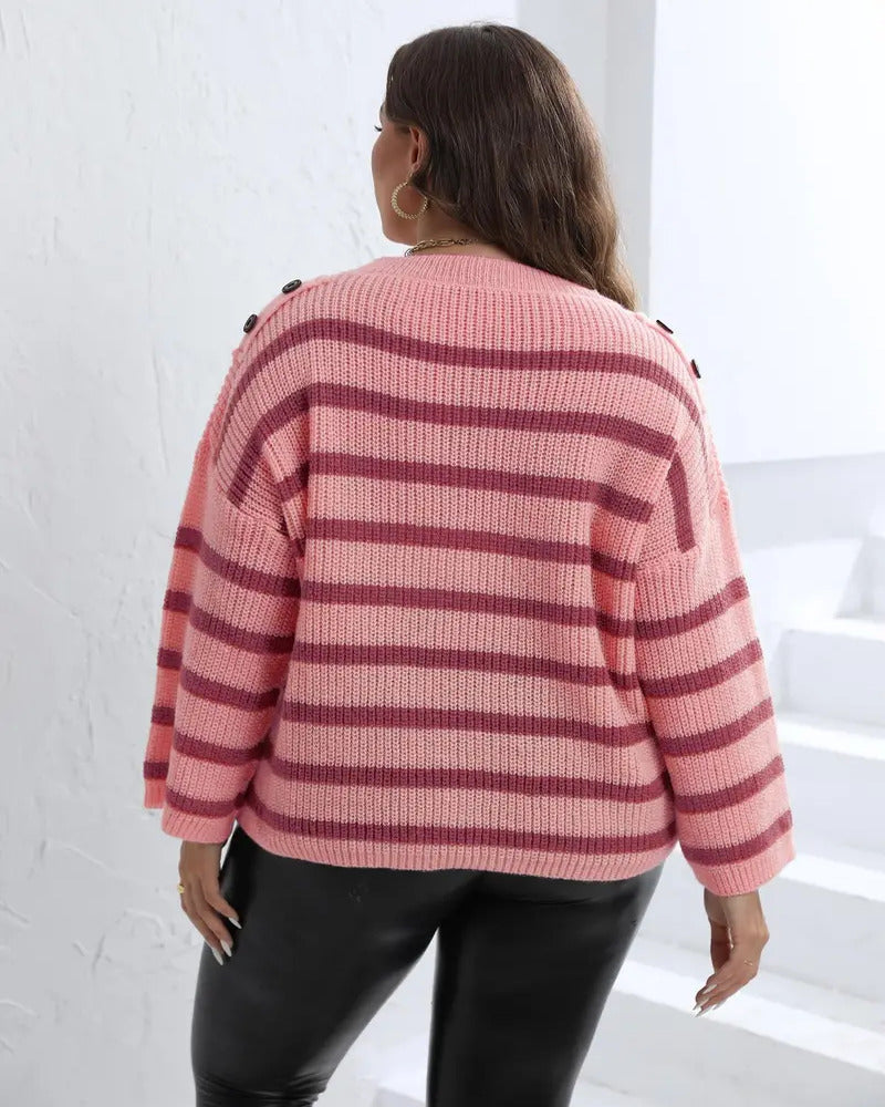 ESTELA - STRIPPED DROP SWEATER