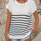 JANE ROUND NECK STRIPE KNIT TOP