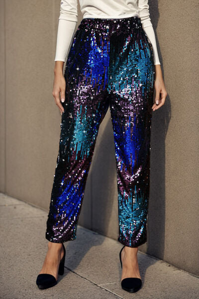 BRAELYNN SEQUIN HIGH WAIST PARTY PANTS