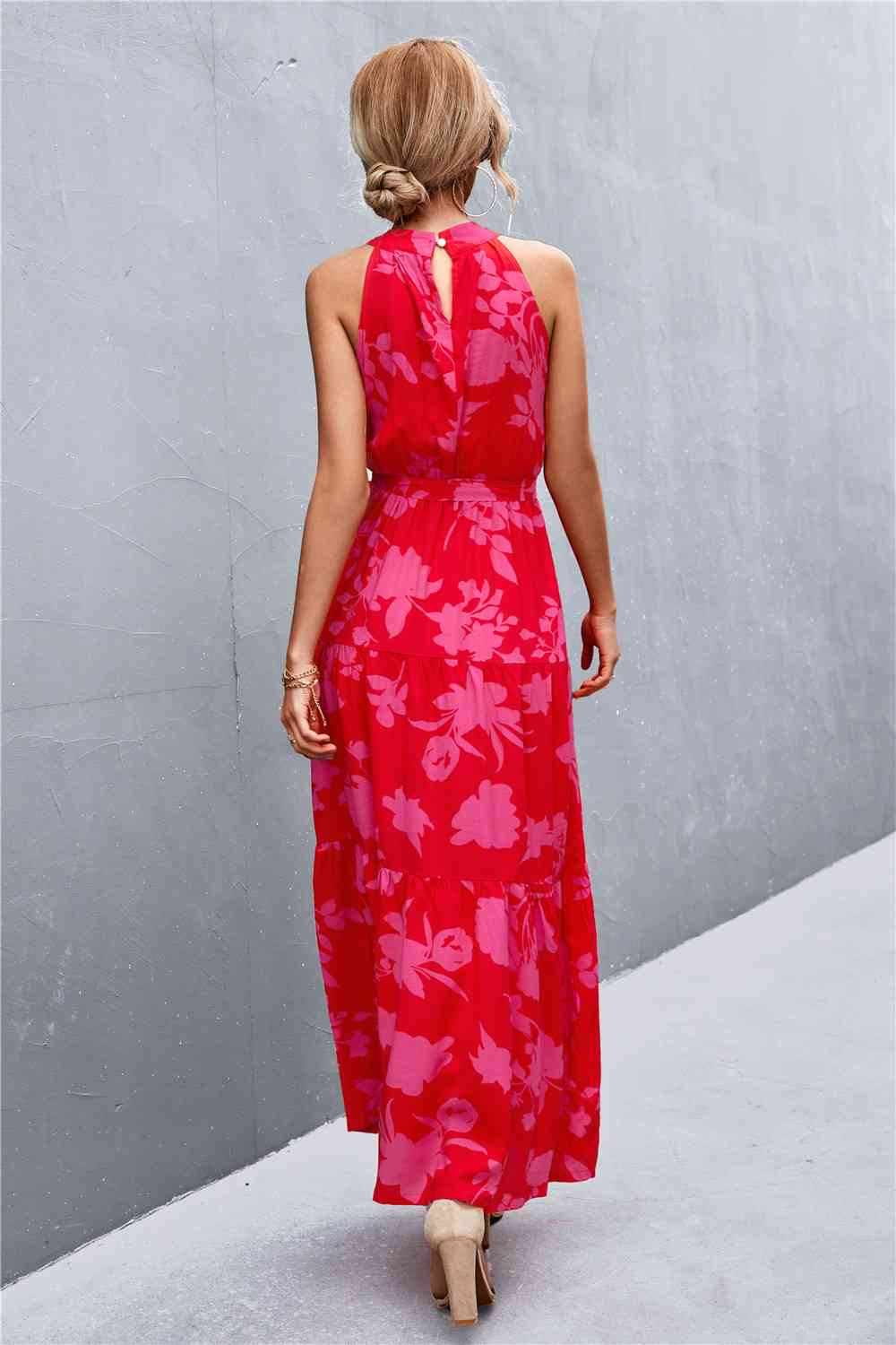 NADIA FLORAL TIE WAIST MAXI DRESS