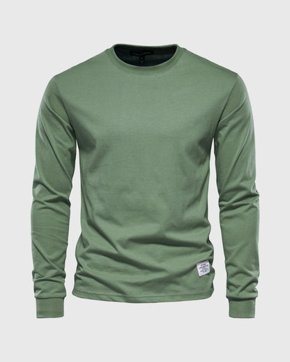 Crew neck Long Sleeve Cotton T-Shirt