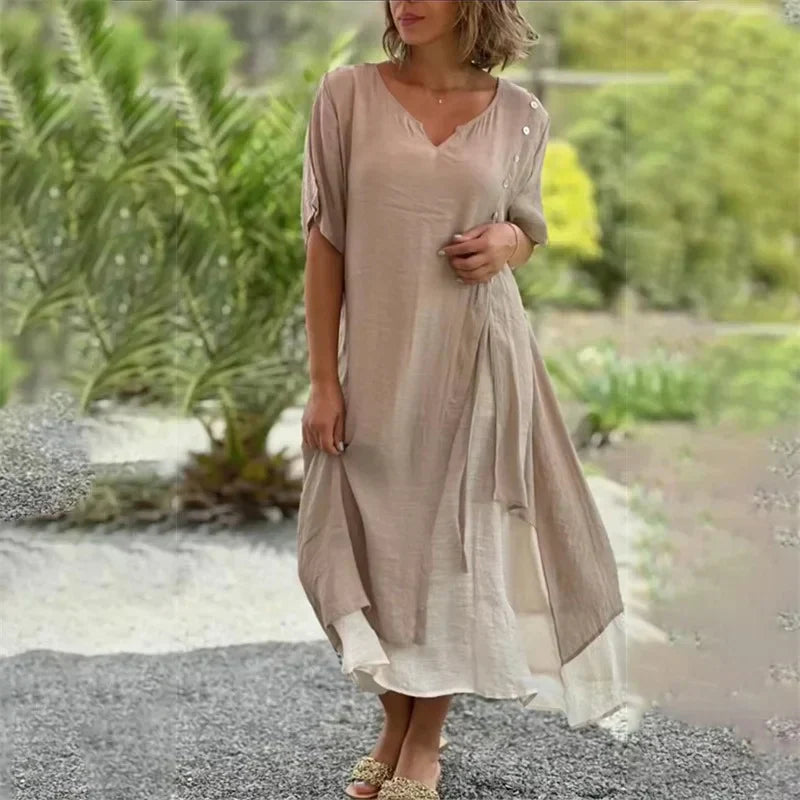 Myrthe - V Neck Boho Dress