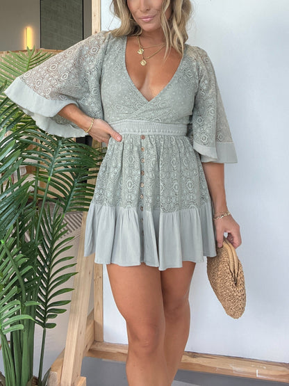 Enchanted Lace Romper Dress