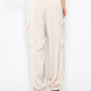 MAVEY SATIN CARGO PANTS