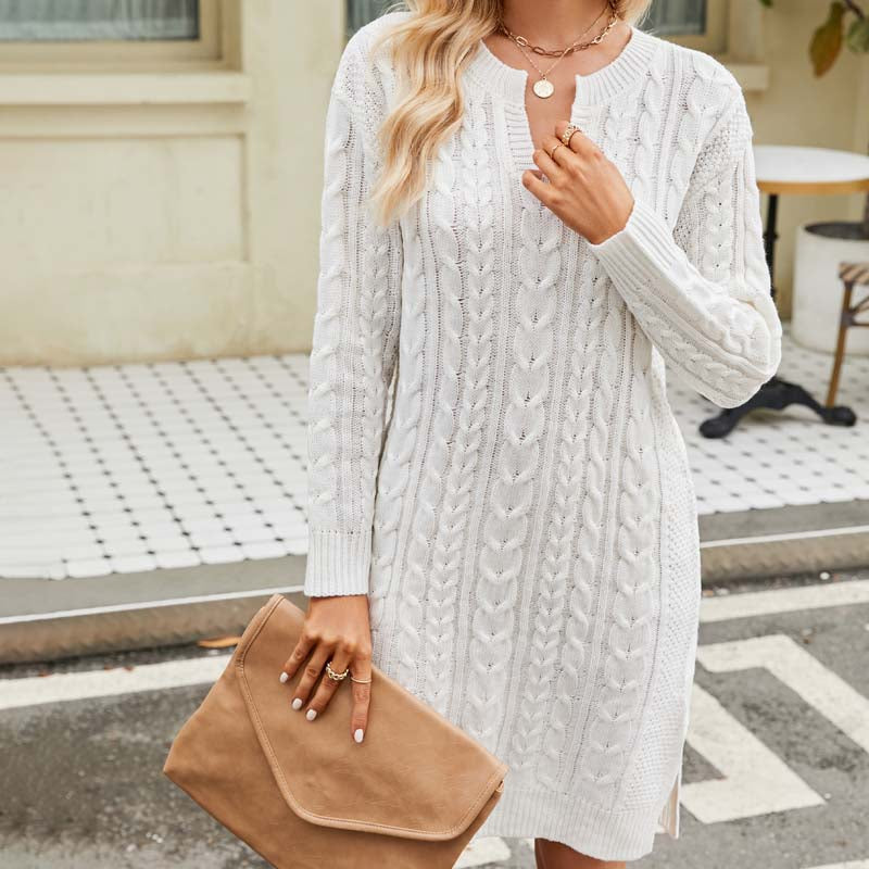 Casual Cable Knit Dress