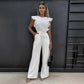 Cery - Elegant Jumpsuit with Ruffles and Belt