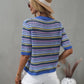 SAYLOR STRIPPED HALF SLEEVE KNIT TOP