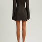 ROXANNE - Black Long Sleeve A-Line Pocket Mini Dress