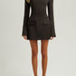 ROXANNE - Black Long Sleeve A-Line Pocket Mini Dress