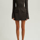 ROXANNE - Black Long Sleeve A-Line Pocket Mini Dress