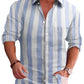 Classic Casual Printed Button Down Cotton Linen Shirt (Us Only)