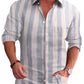 Classic Casual Printed Button Down Cotton Linen Shirt (Us Only)