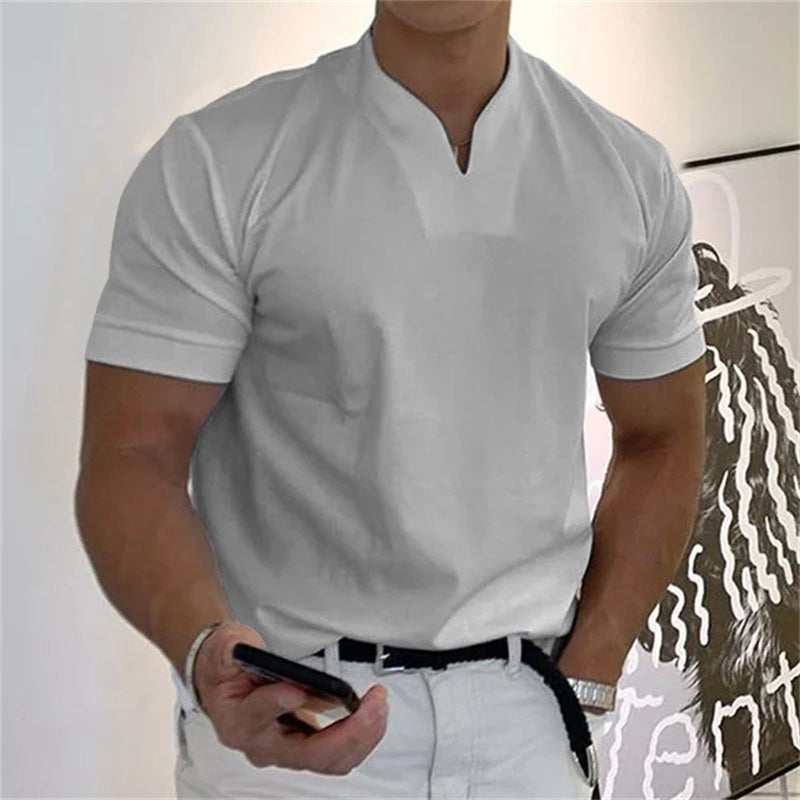 2024 Men Gentlemans Business Short Sleeve Fitness T-shirt