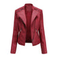 Jill - Stylish Lapel Collar Leather Jacket