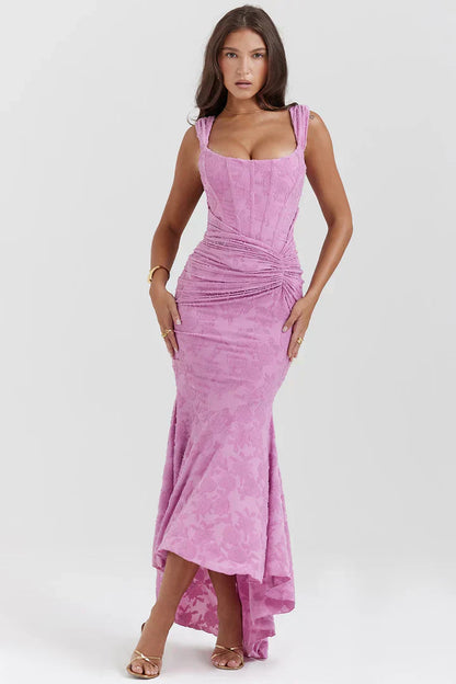 VelvetBloom Maxi Dress