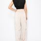 MAVEY SATIN CARGO PANTS