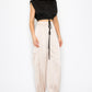 MAVEY SATIN CARGO PANTS