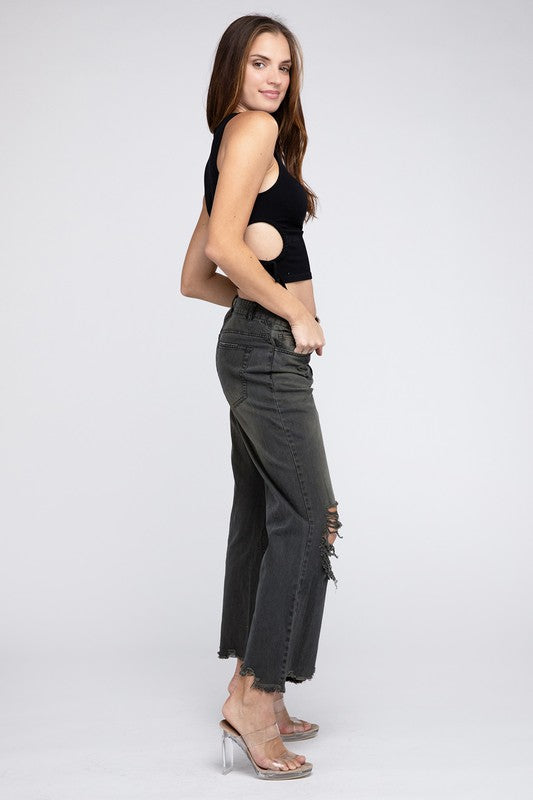 MIA DISTRESSED VINTAGE WIDE LEG PANTS