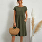 Moda - O-Neck Casual Loose Fit Dress