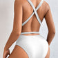 TIED CRISSCROSS ONE-PIECE SWIMSUIT